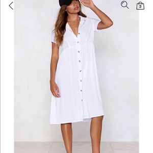White midi dress